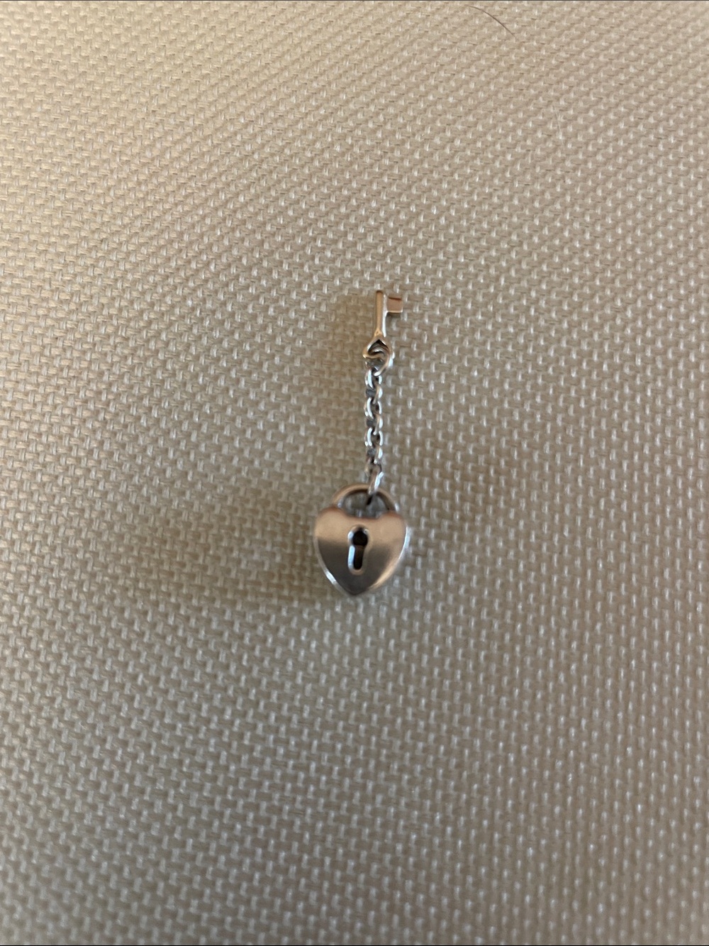 Pandora Silver Heart Lock & Key Dangle Charm